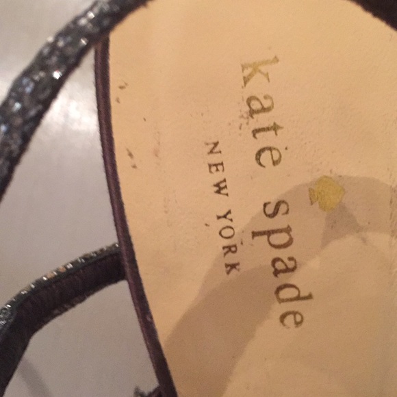 KATE SPADE Sparkle Bronze Slingback Heels Sz 9 B - Picture 9 of 9